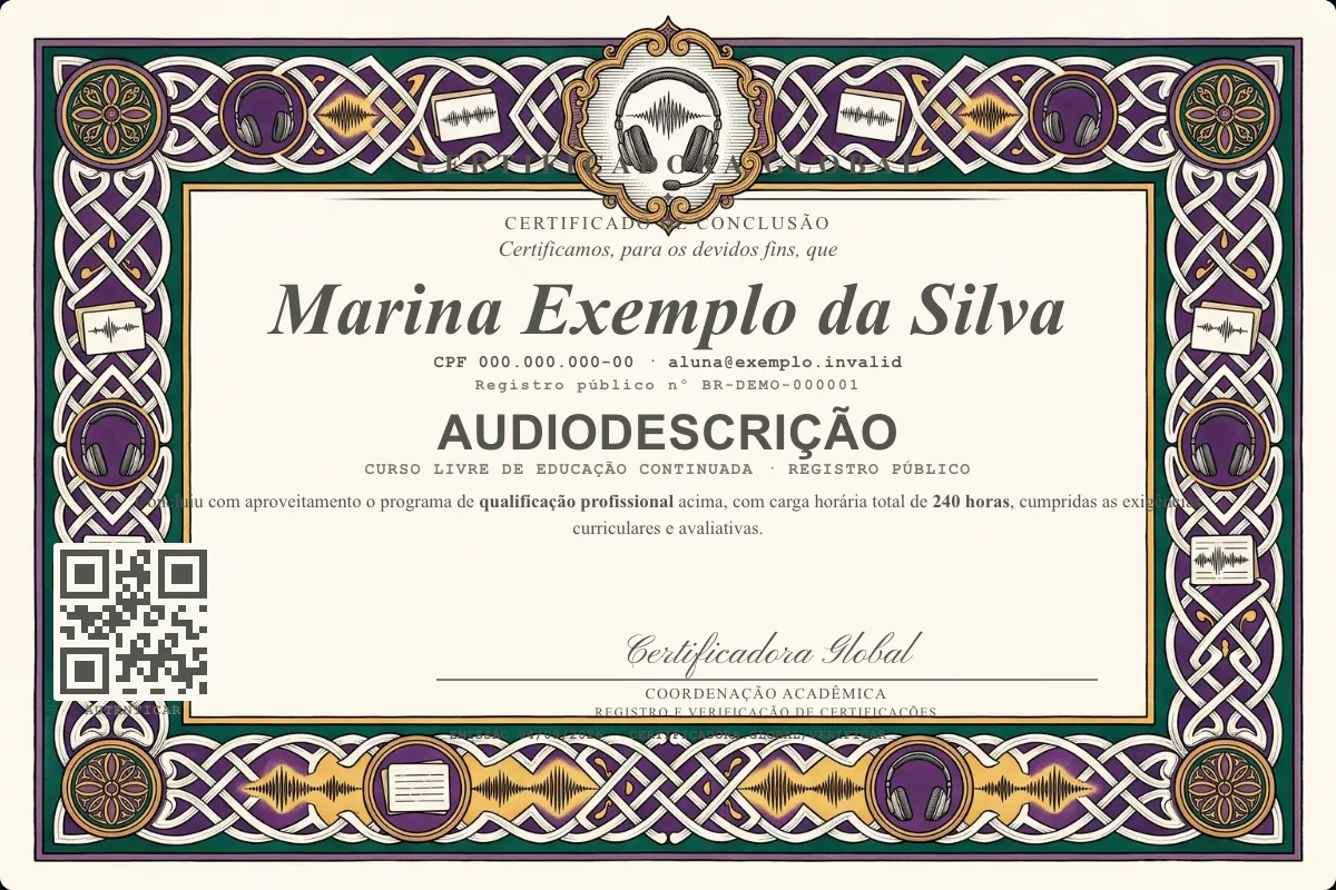 Capa do curso Audiodescrição