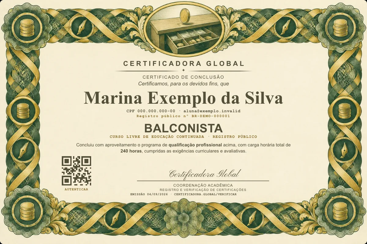 Capa do curso Balconista