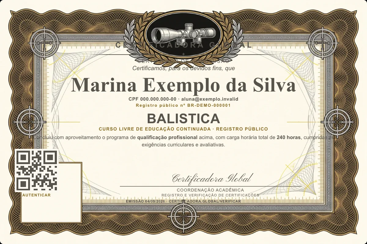 Capa do curso Balistica