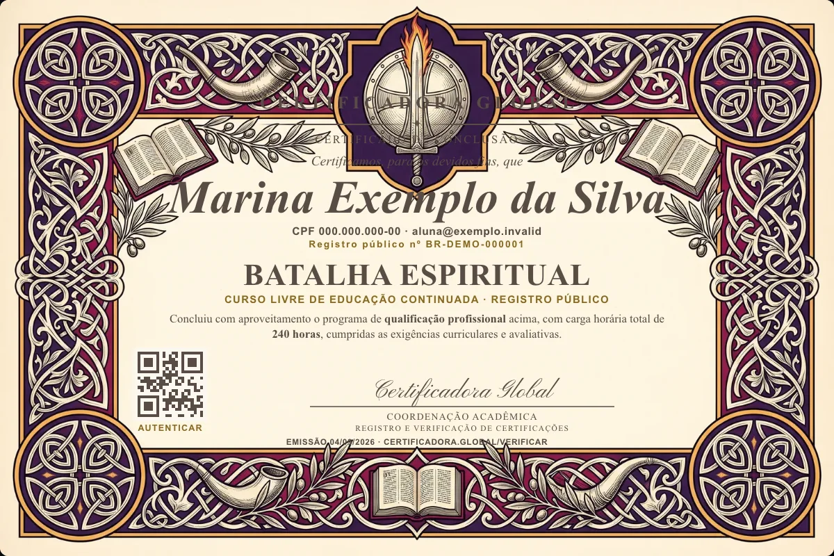 Capa do curso Batalha Espiritual