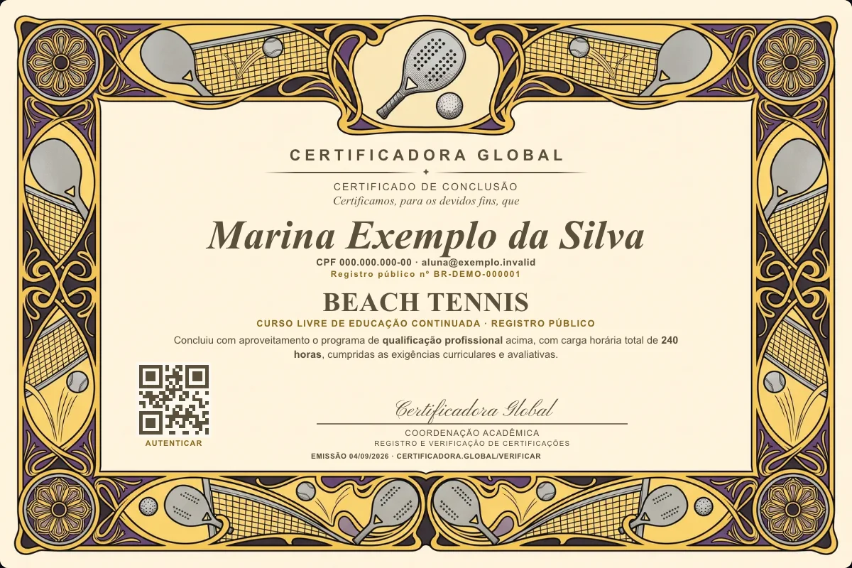 Capa do curso Beach Tennis
