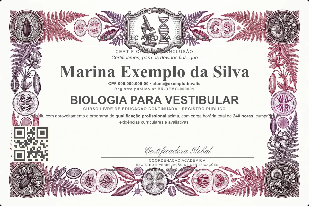 Capa do curso Biologia para Vestibular