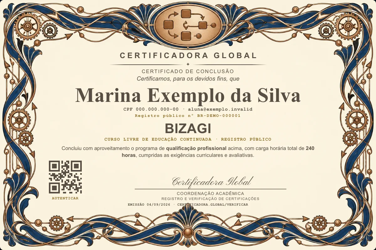 Capa do curso Bizagi