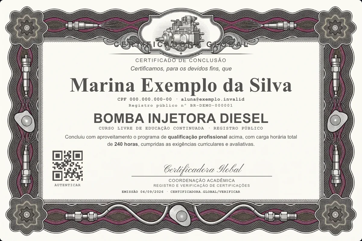 Capa do curso Bomba Injetora Diesel