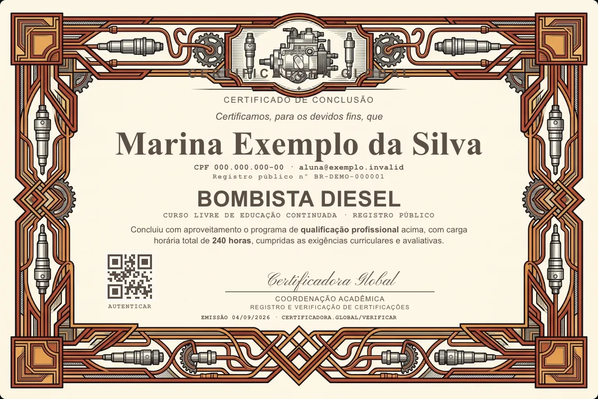 Capa do curso Bombista Diesel