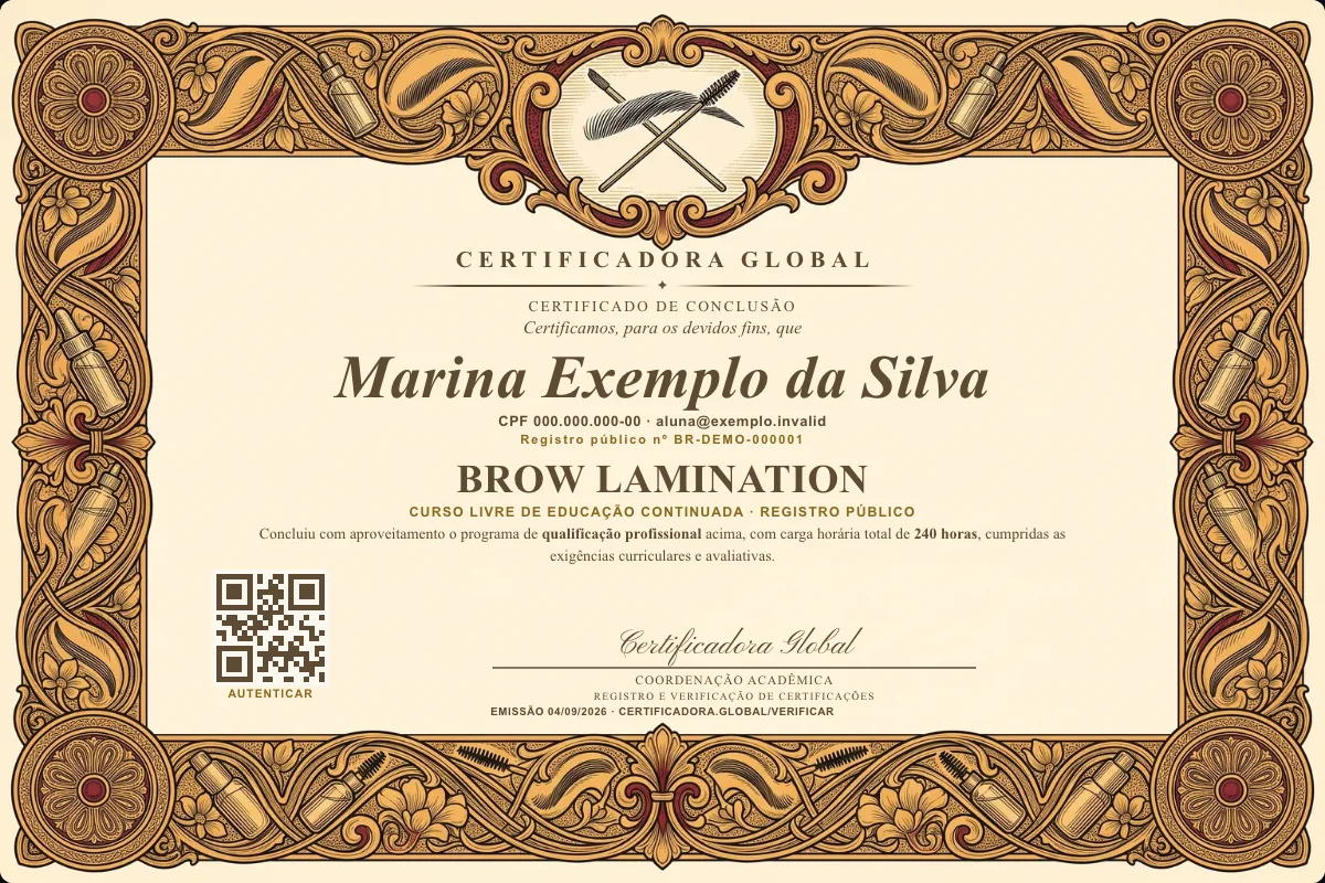 Capa do curso Brow Lamination