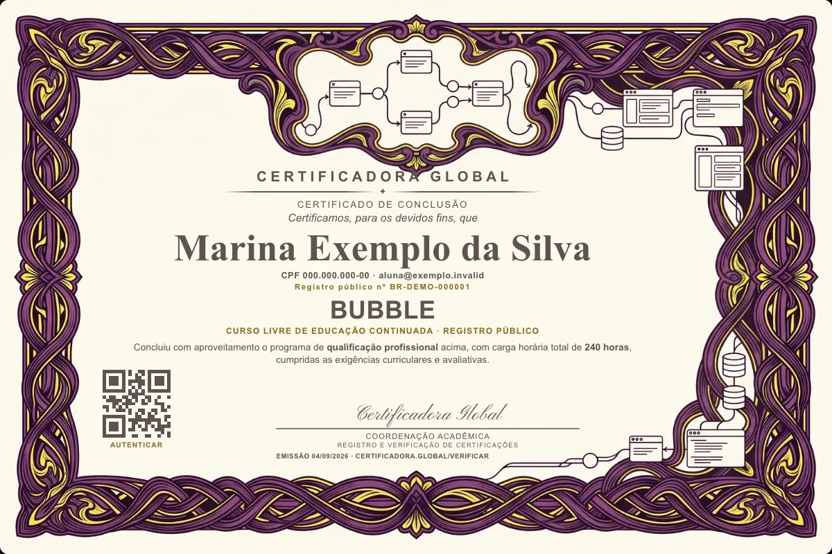 Capa do curso Bubble