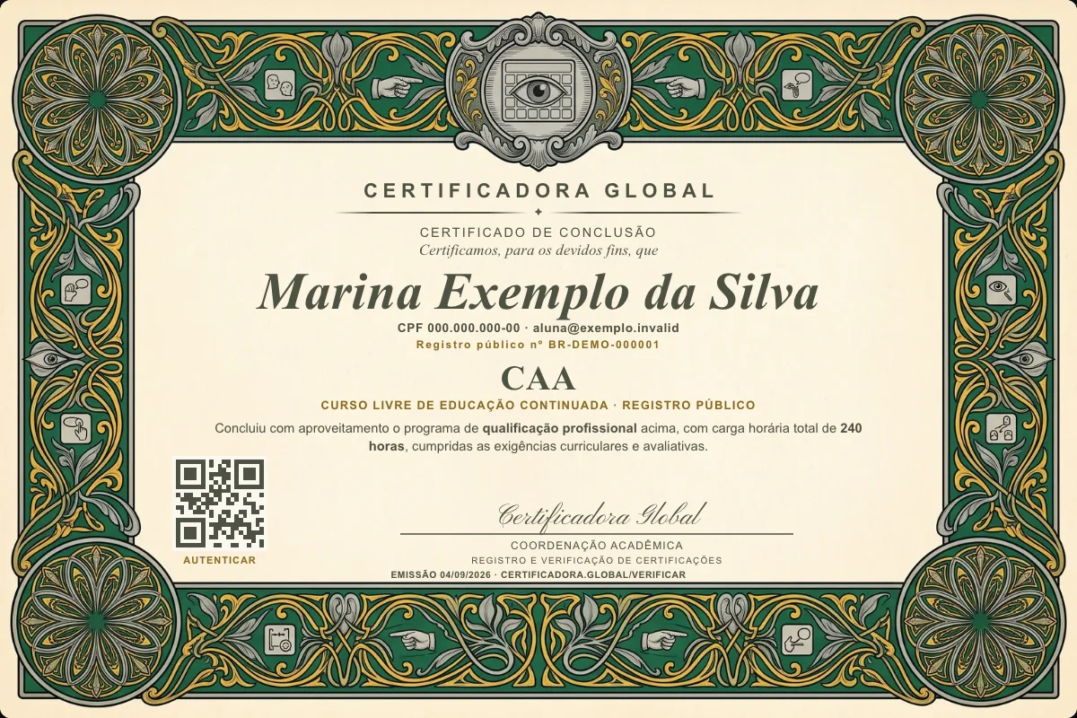 Capa do curso Caa