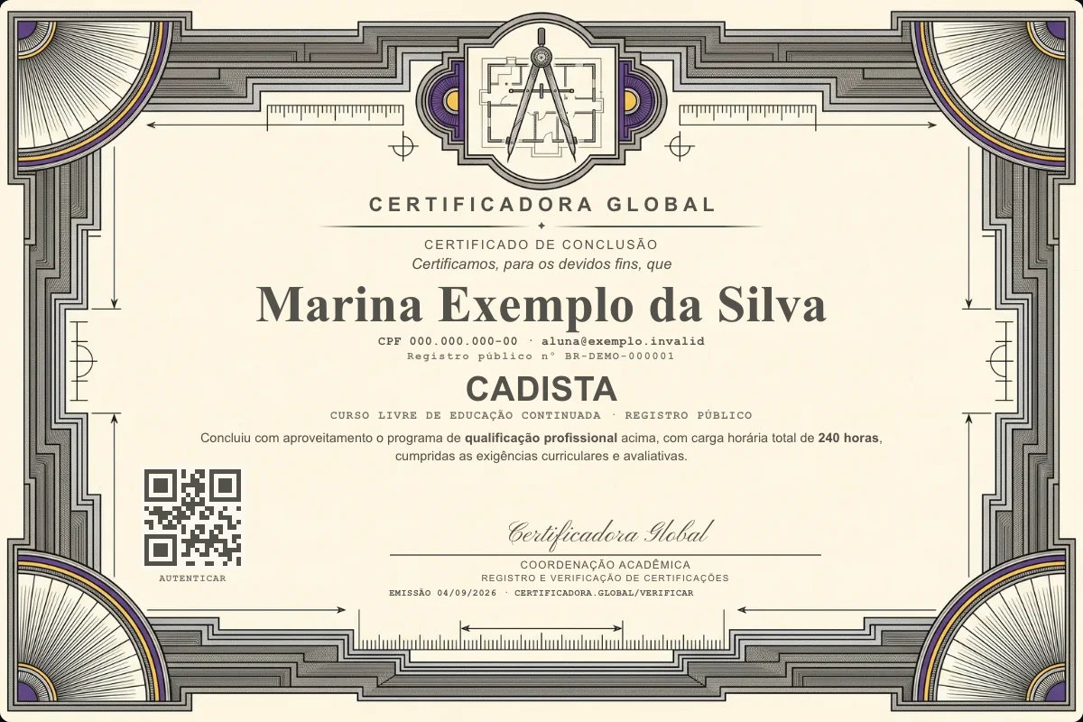 Capa do curso Cadista