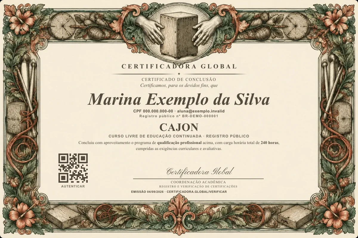 Capa do curso Cajon