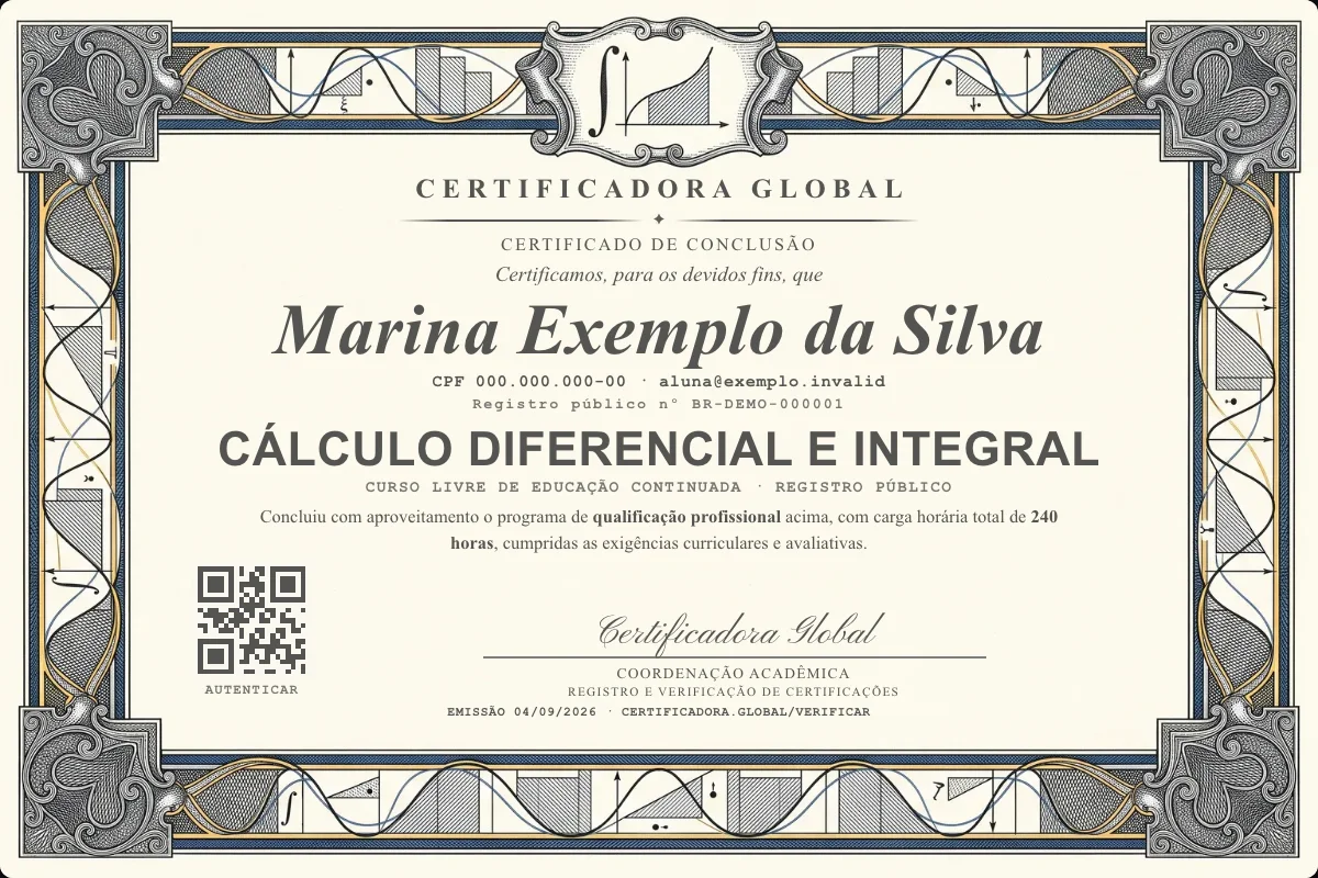 Capa do curso Cálculo Diferencial e Integral