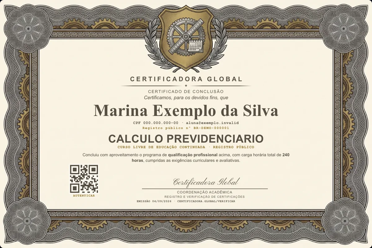 Capa do curso Calculo Previdenciario