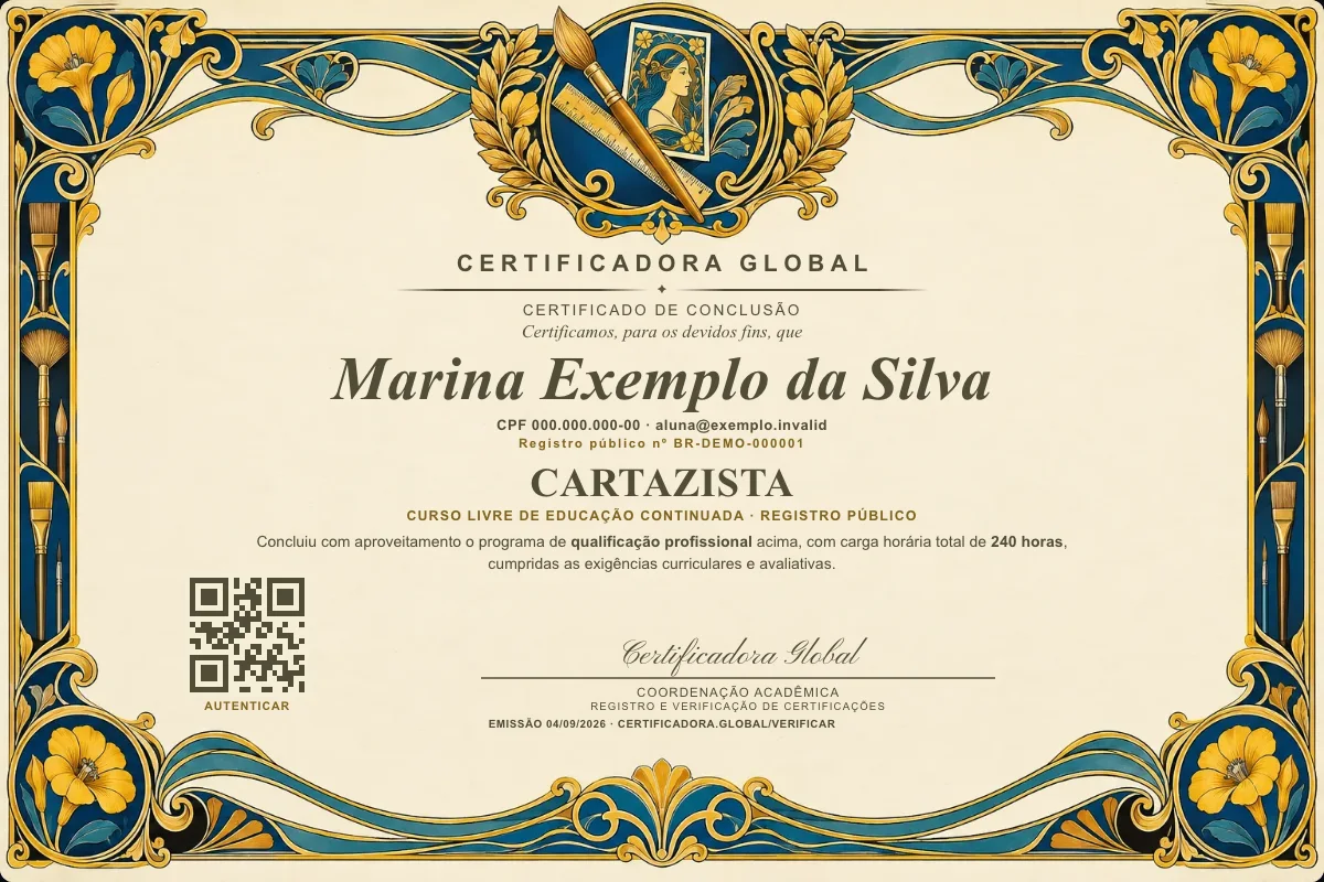 Capa do curso Cartazista