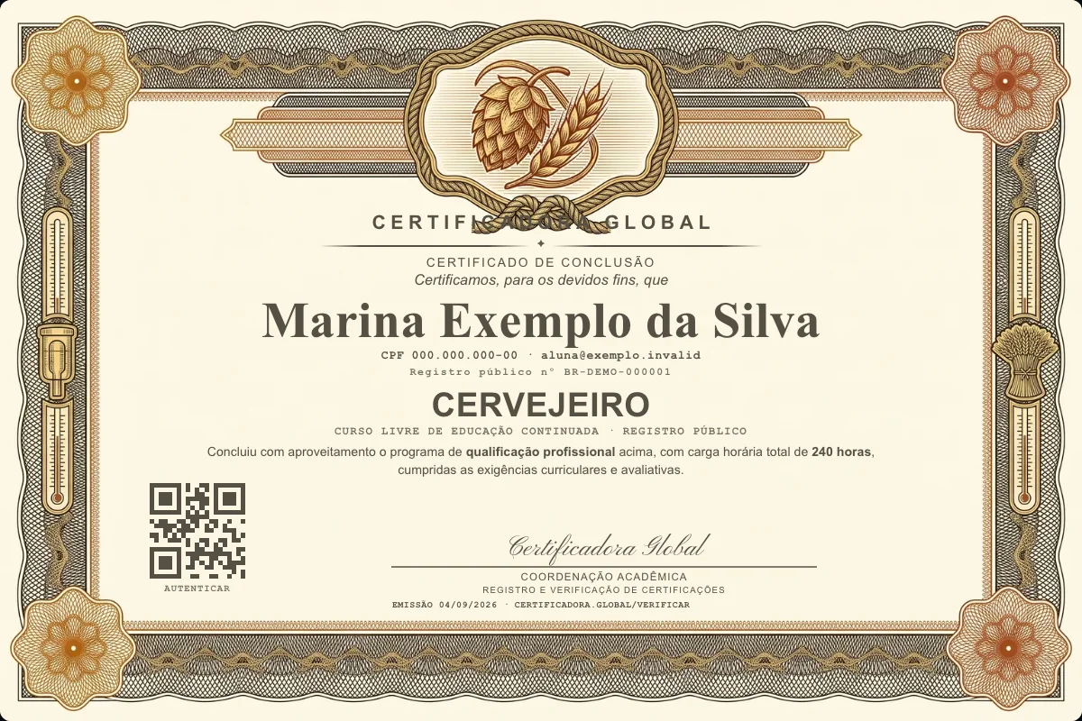 Capa do curso Cervejeiro