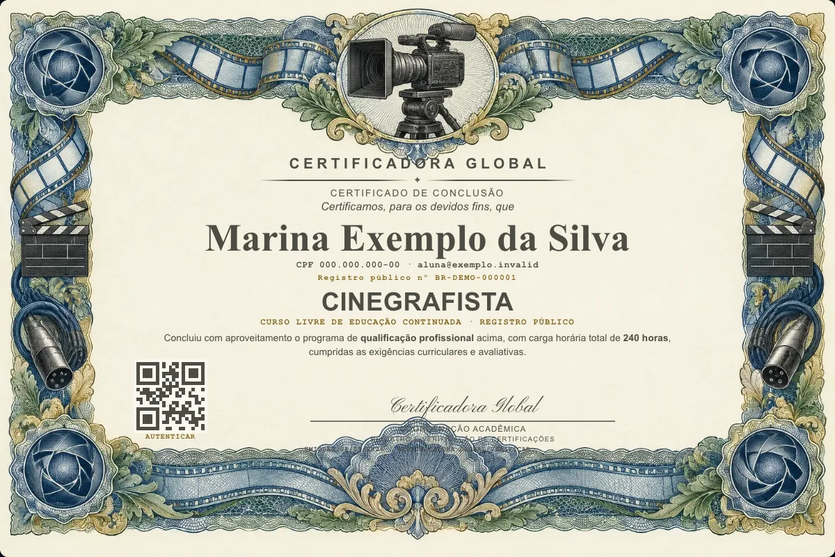 Capa do curso Cinegrafista