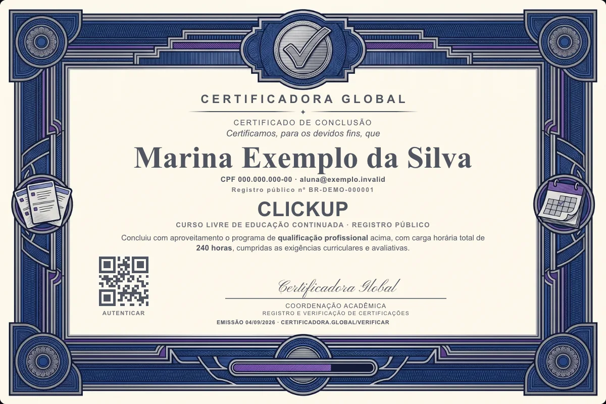 Capa do curso Clickup