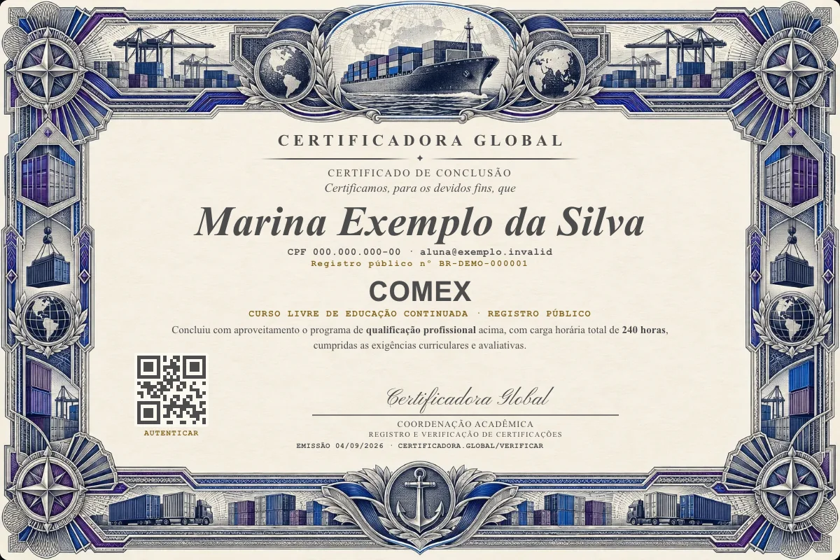 Capa do curso Comex