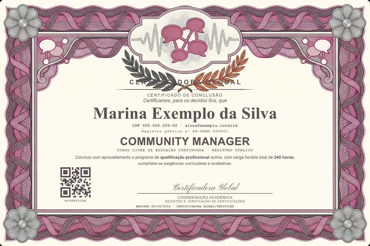 Capa do curso Community Manager
