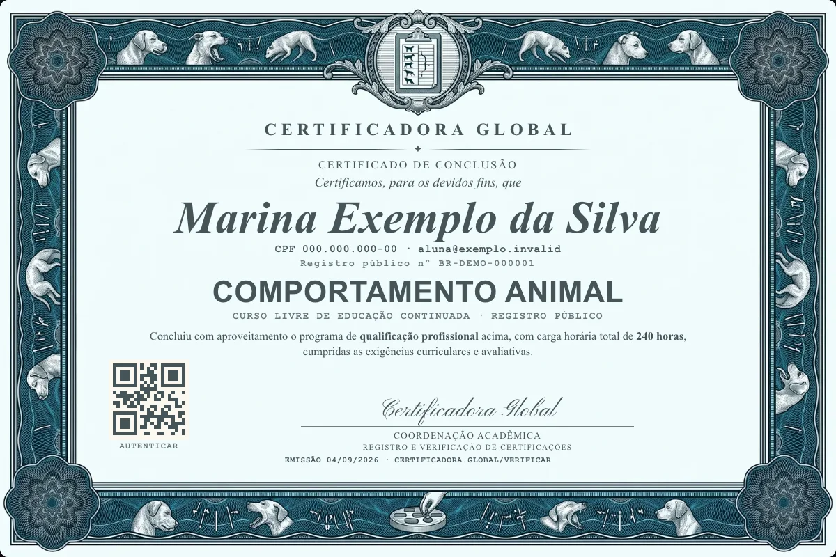 Capa do curso Comportamento Animal