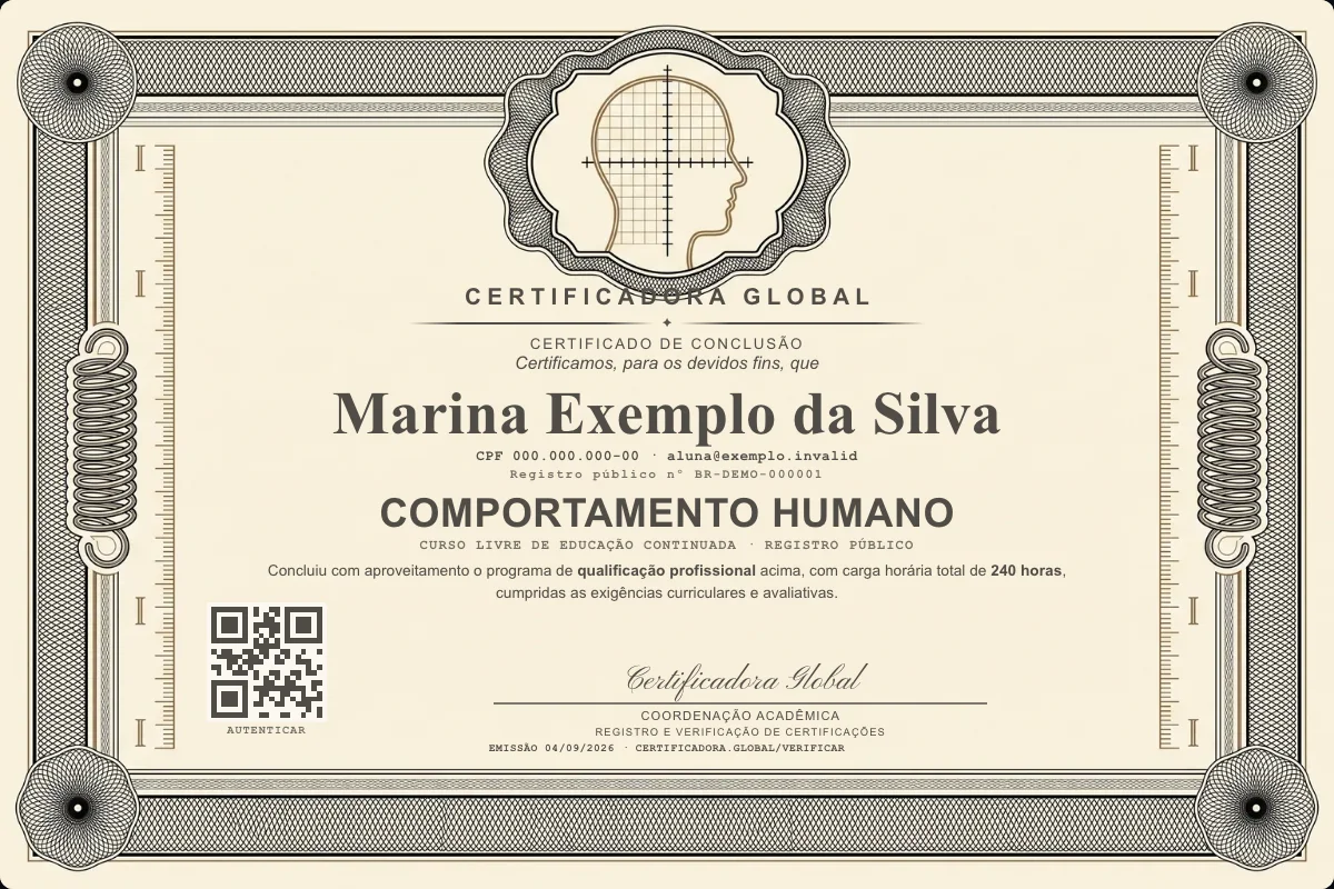 Capa do curso Comportamento Humano
