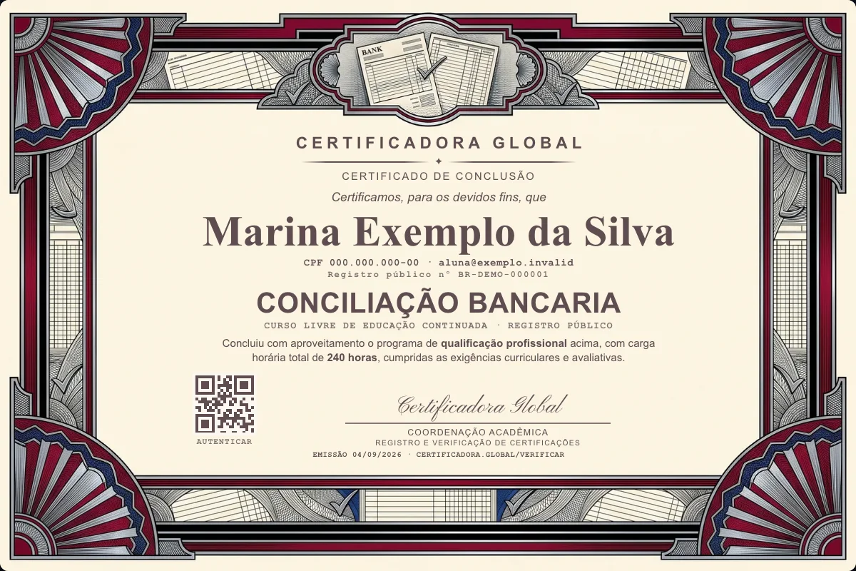 Capa do curso Conciliação Bancaria