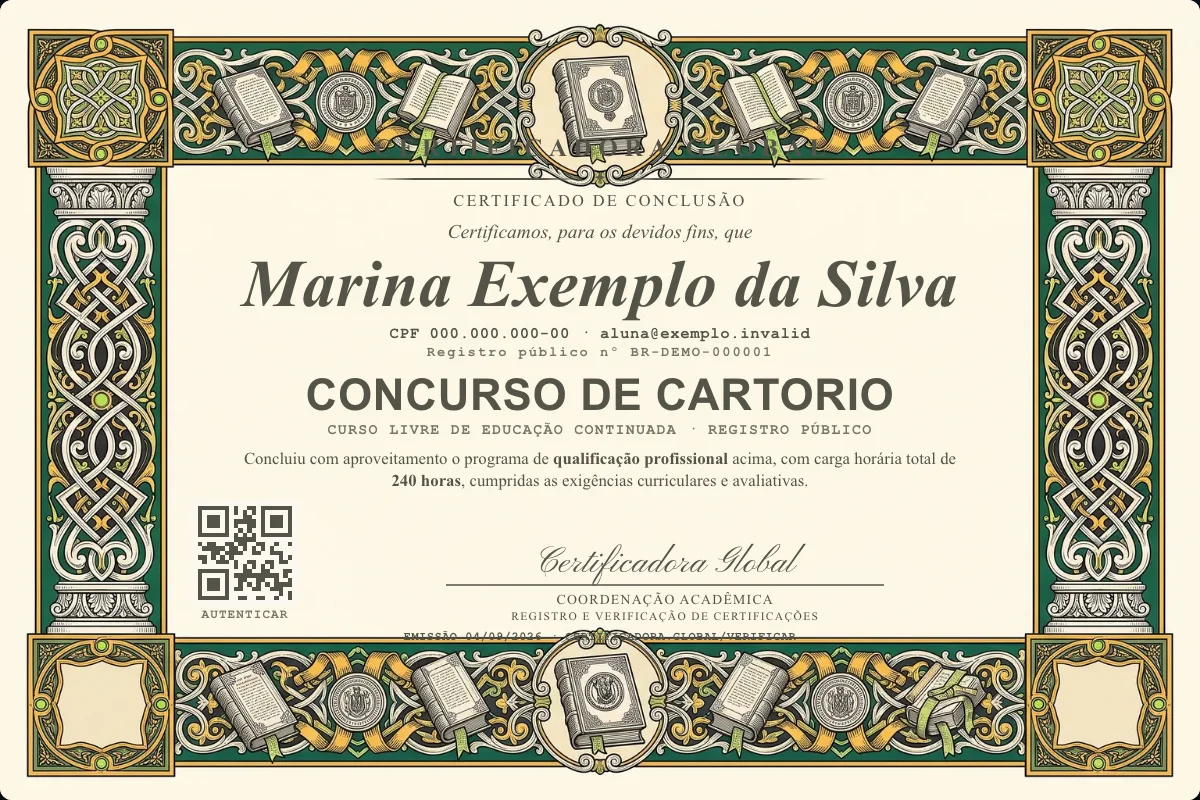 Capa do curso Concurso de Cartorio