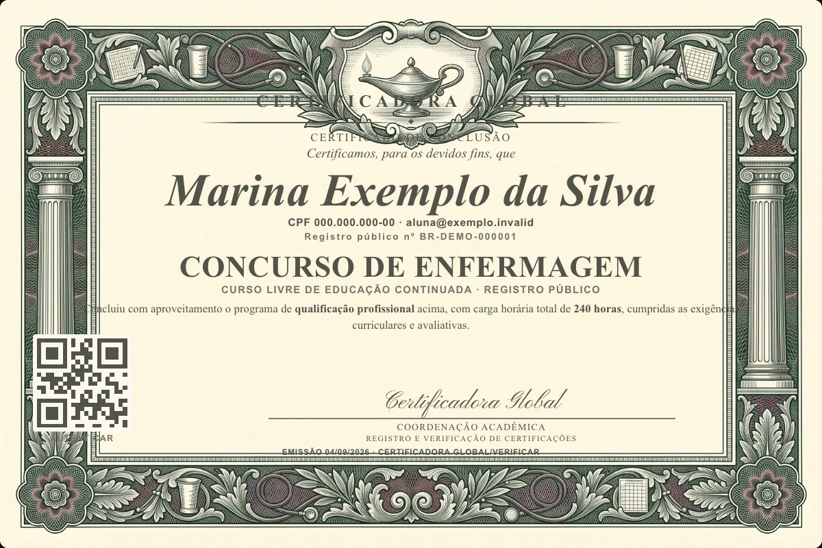 Capa do curso Concurso de Enfermagem
