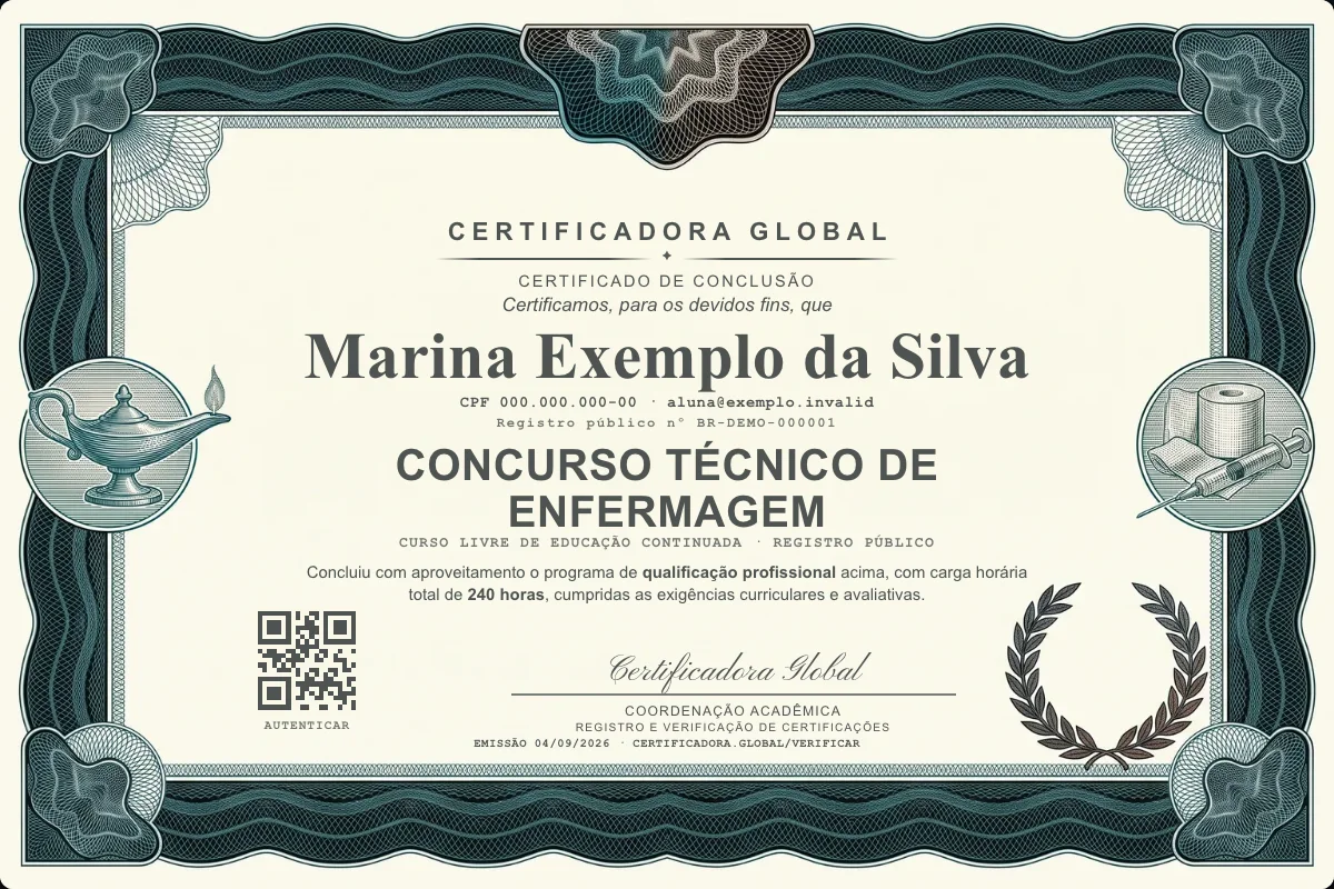 Capa do curso Concurso Técnico de Enfermagem