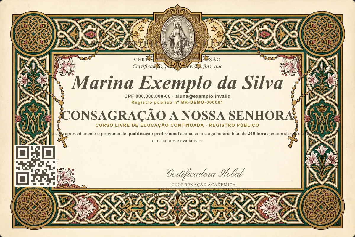 Capa do curso Consagração a Nossa Senhora
