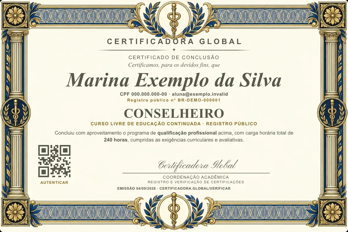 Capa do curso Conselheiro