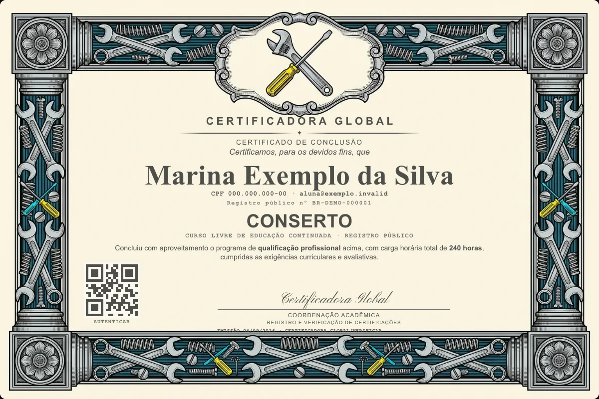 Capa do curso Conserto