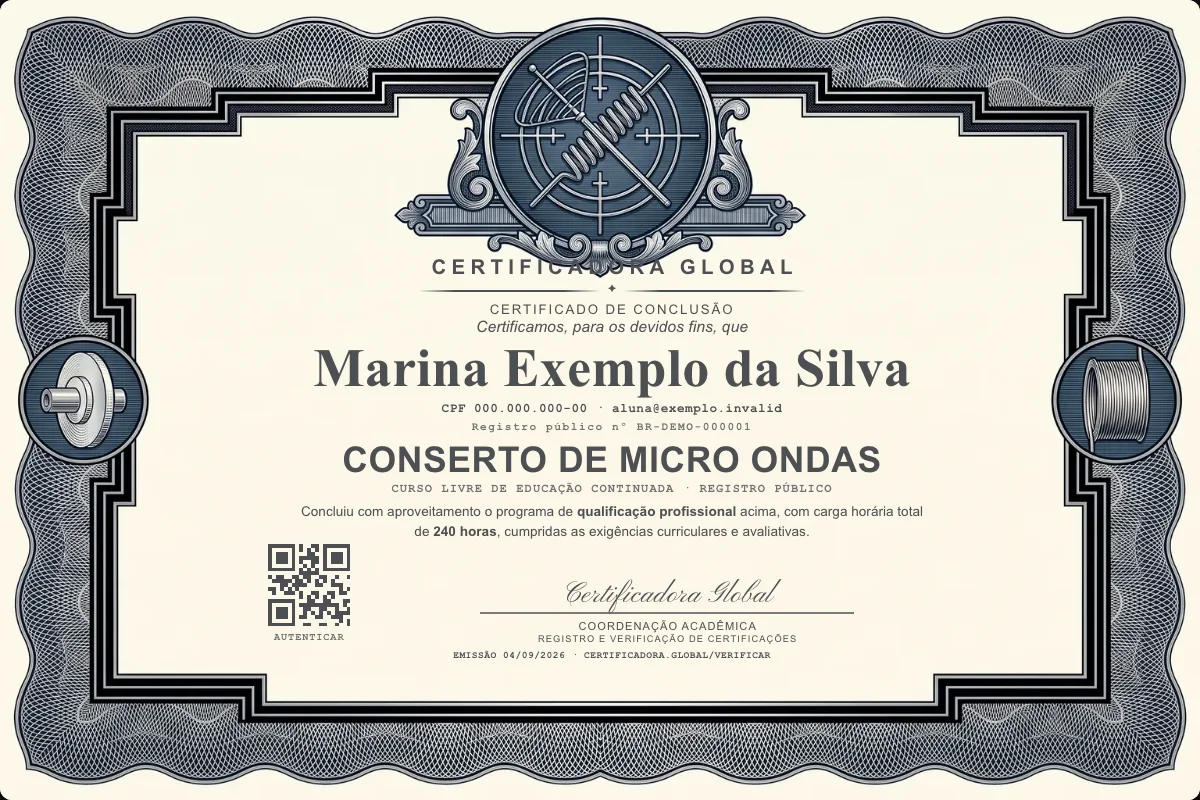 Capa do curso Conserto de Micro Ondas