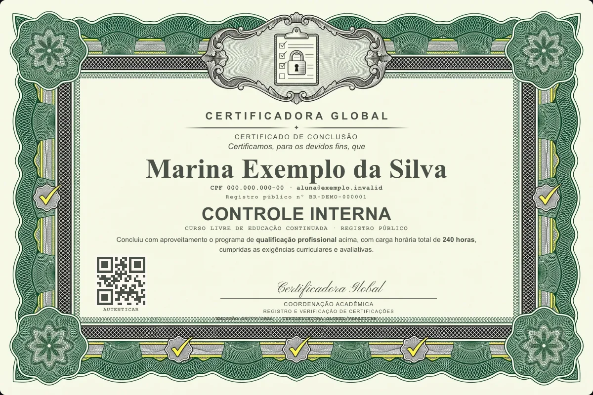 Capa do curso Controle Interna