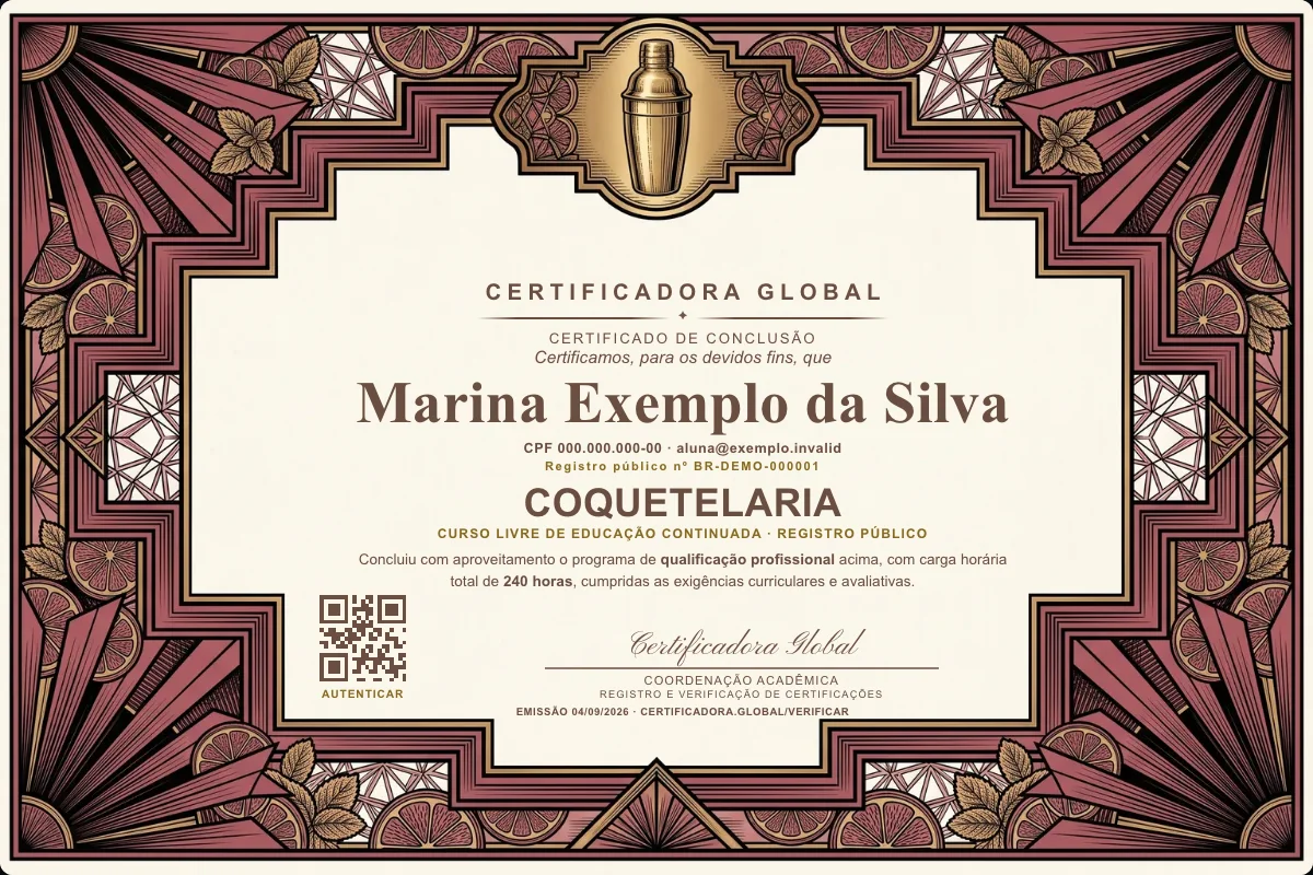 Capa do curso Coquetelaria
