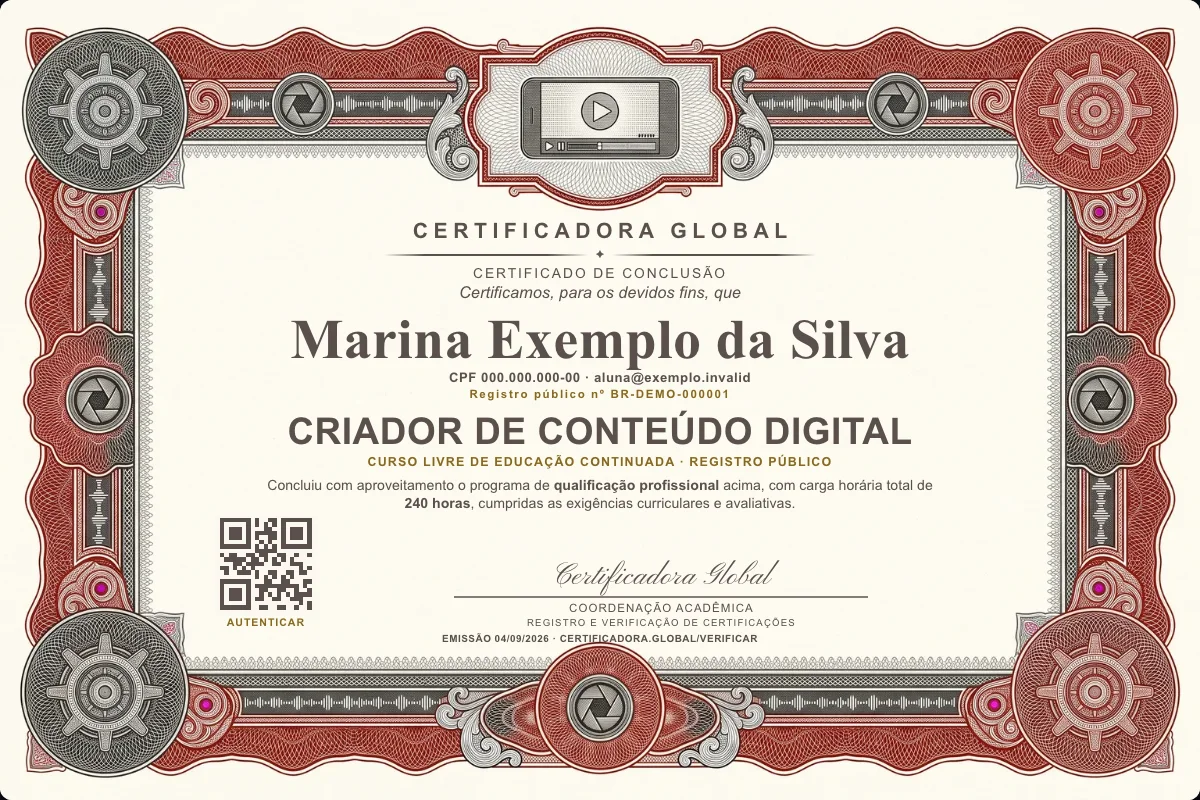 Capa do curso Criador de Conteúdo Digital