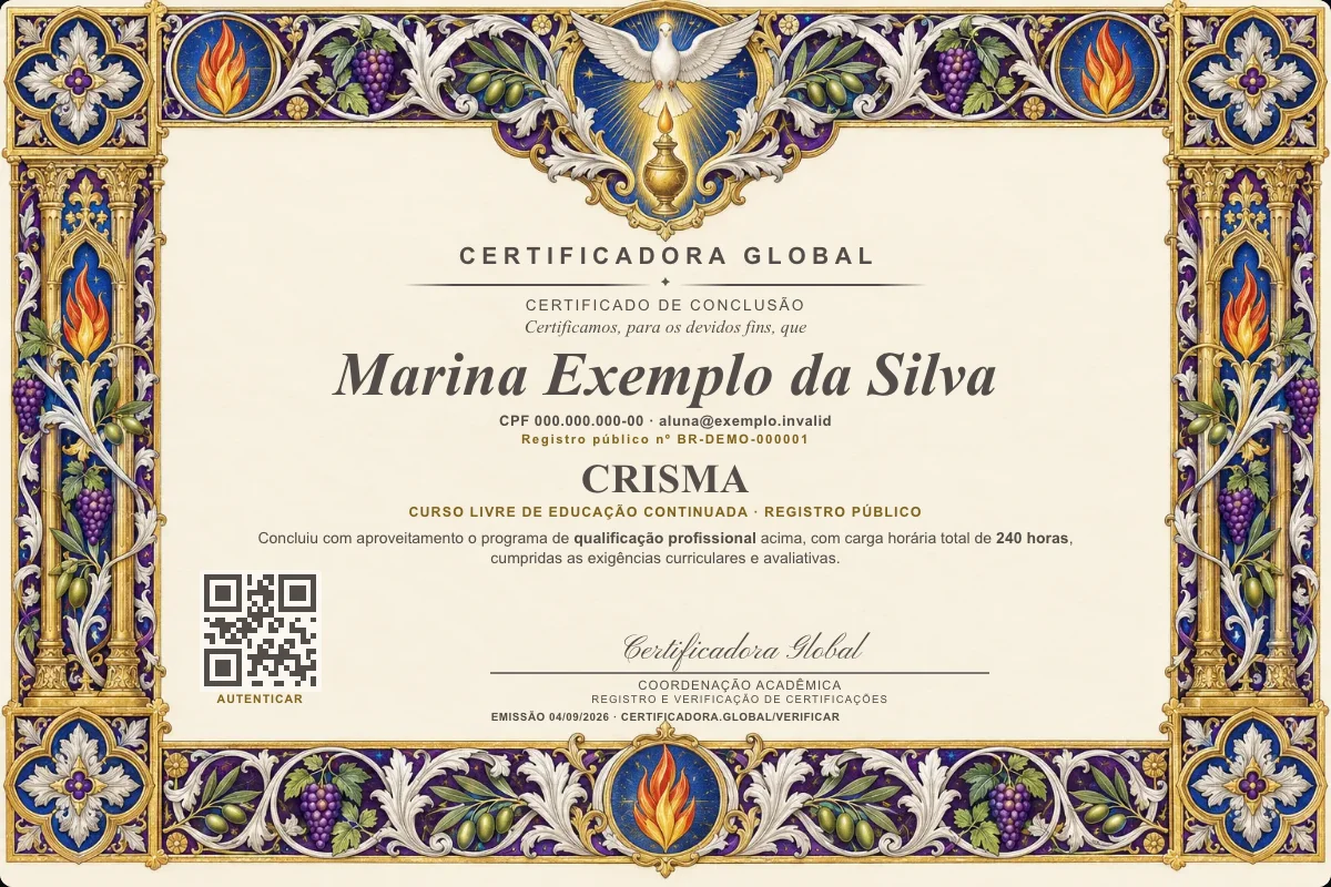 Capa do curso Crisma