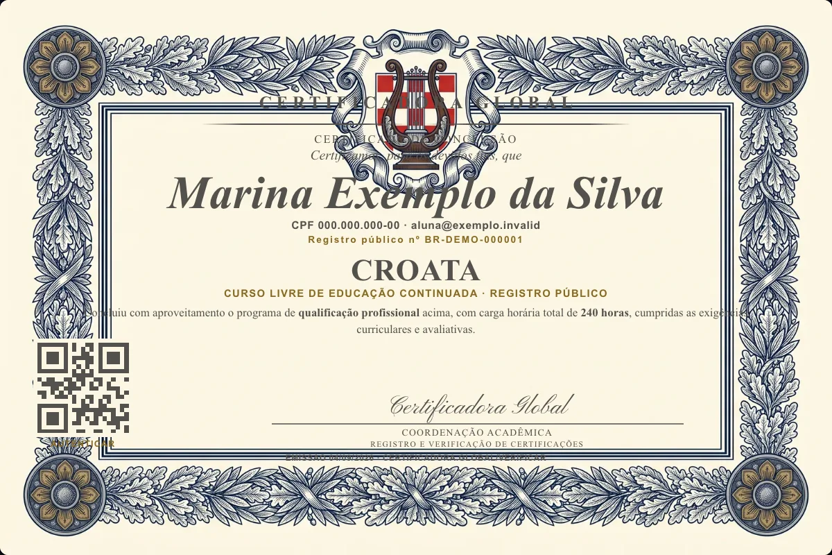 Capa do curso Croata