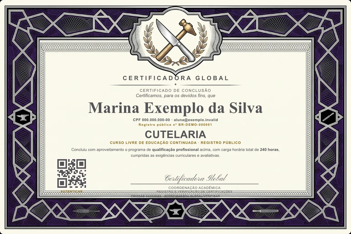 Capa do curso Cutelaria