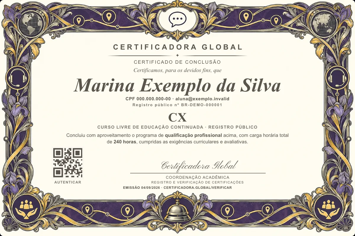 Capa do curso Cx