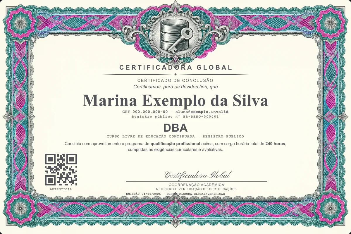Capa do curso Dba
