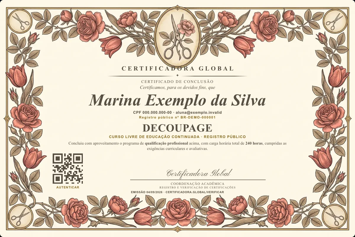 Capa do curso Decoupage