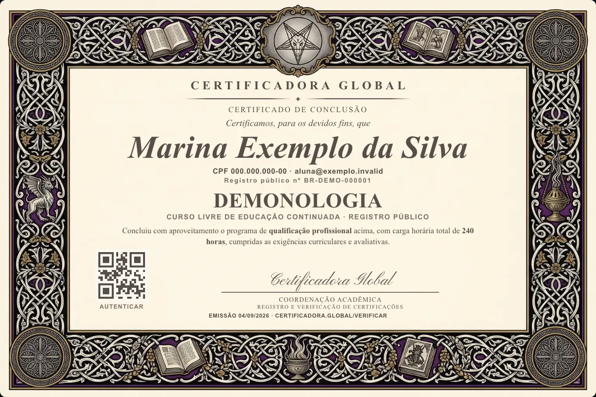 Capa do curso Demonologia