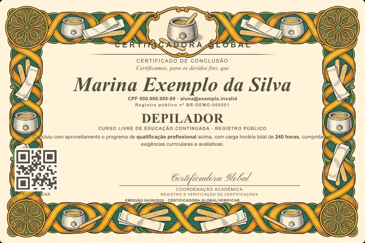 Capa do curso Depilador