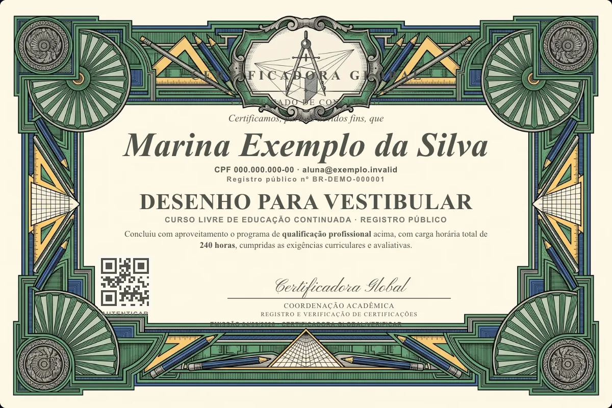 Capa do curso Desenho para Vestibular