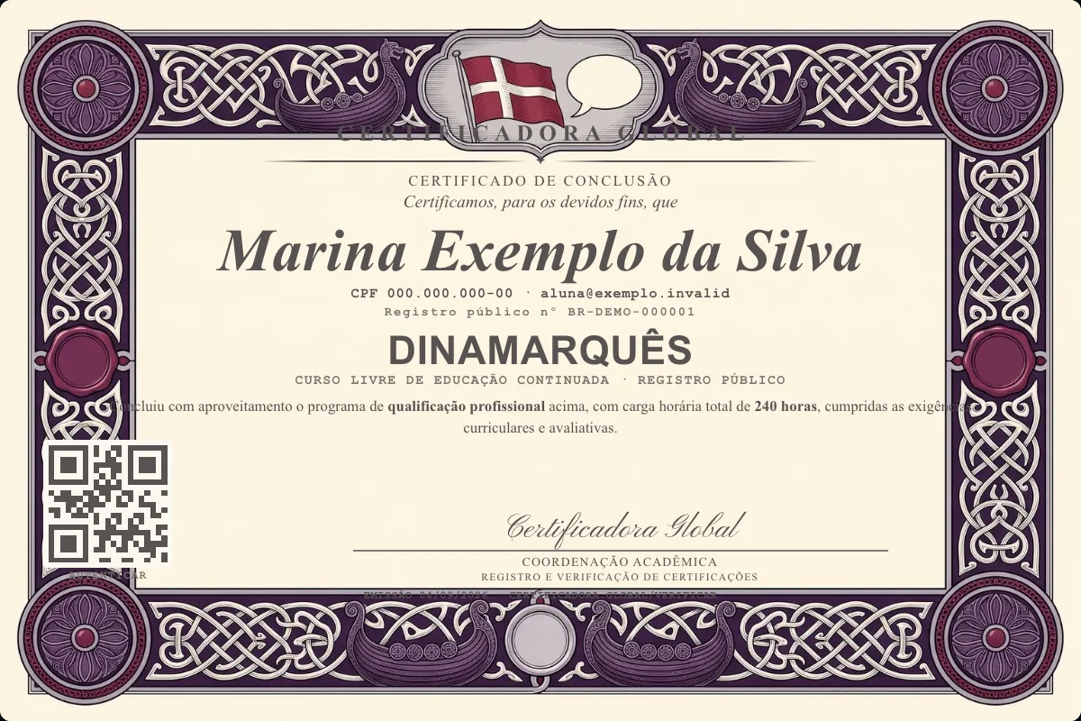 Capa do curso Dinamarquês