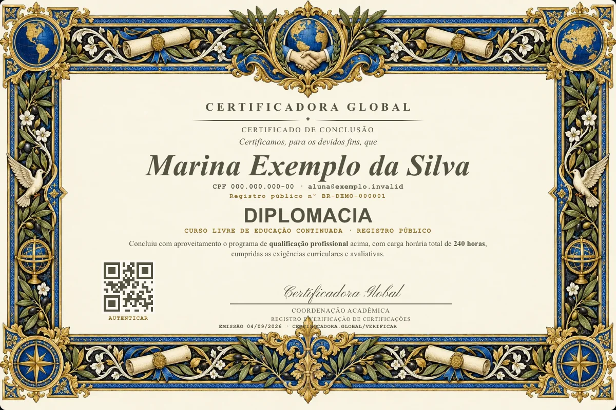 Capa do curso Diplomacia