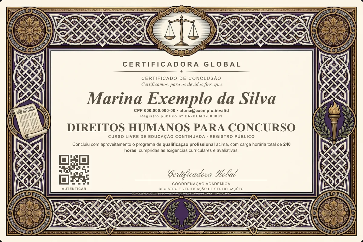 Capa do curso Direitos Humanos para Concurso