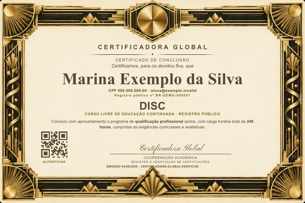 Capa do curso Disc