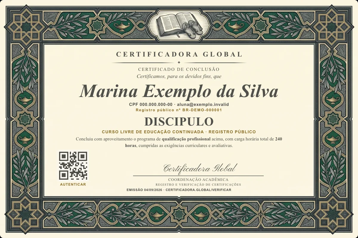 Capa do curso Discipulo