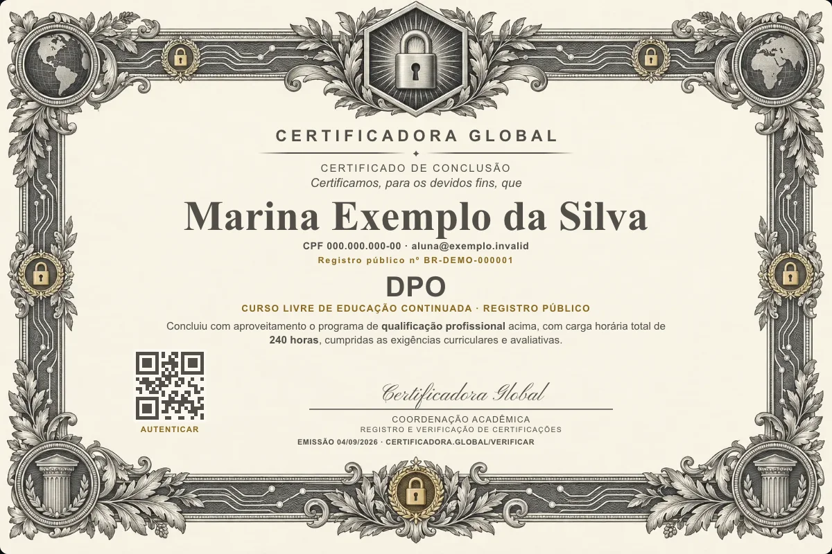 Capa do curso Dpo